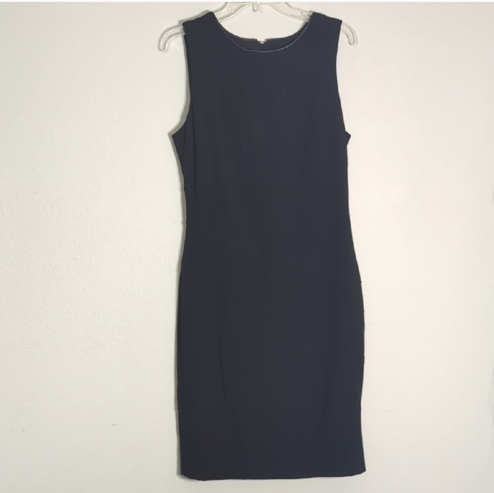 White House Black Market‎ Womens Dress Black Zig Zag Sheath LBD Classic Size 12